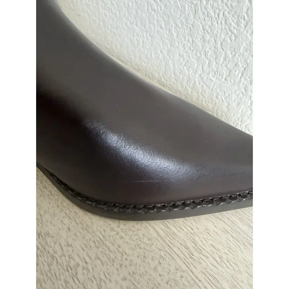 Michael Kors Noemie Women's Brown Leather Pull-On Ankle Bootie Pointed W 5.5